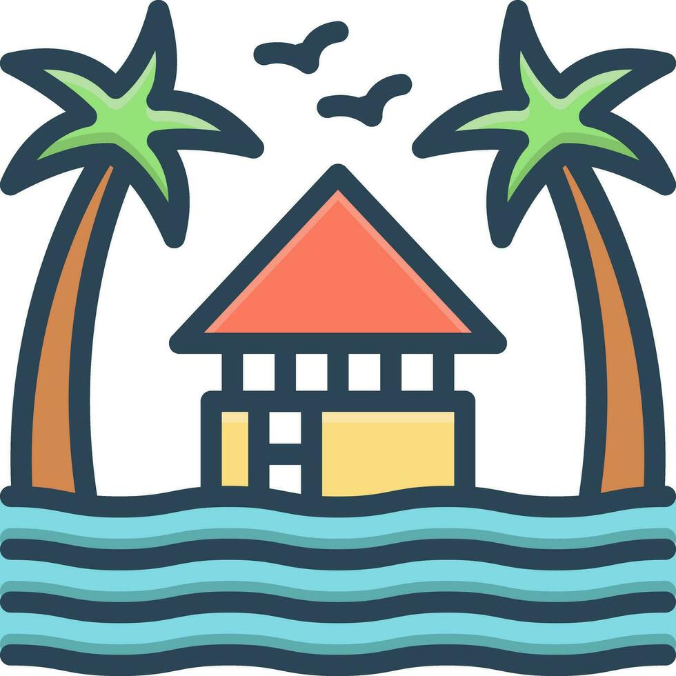 color icon for resorts vector