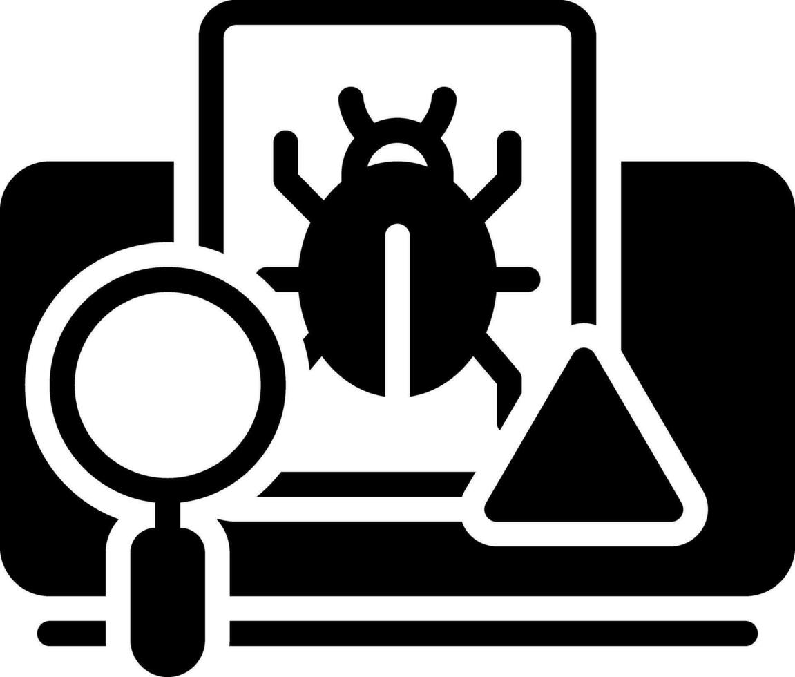 sólido icono para detección vector