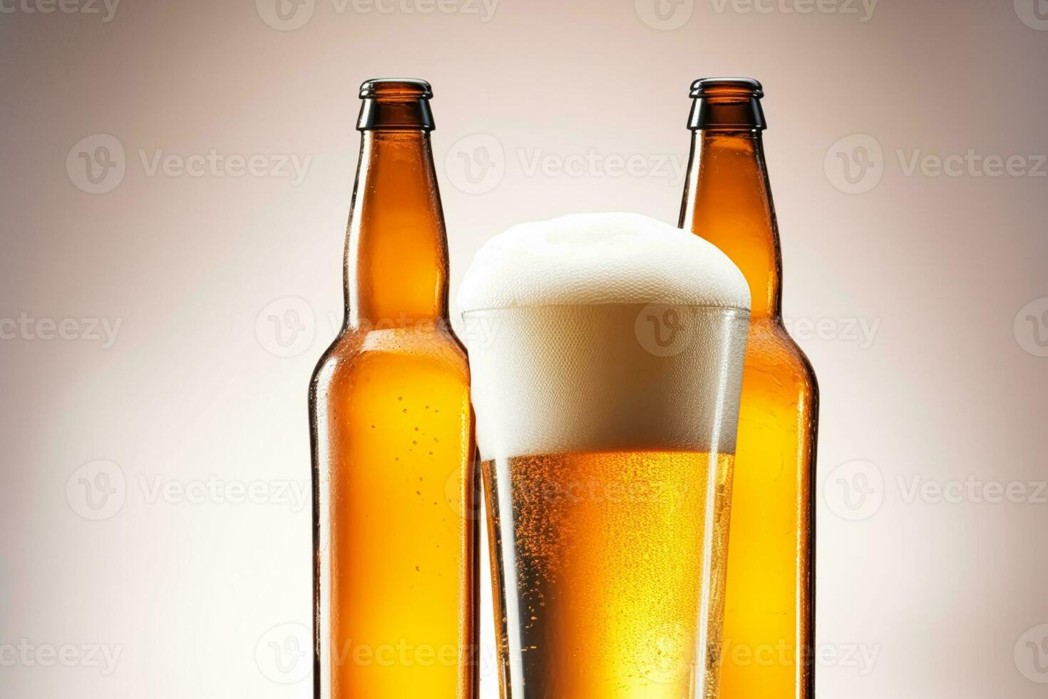 Glass of cold beer with foam, pint of original premium beer drink, alcohol flavour and holiday celebration photo