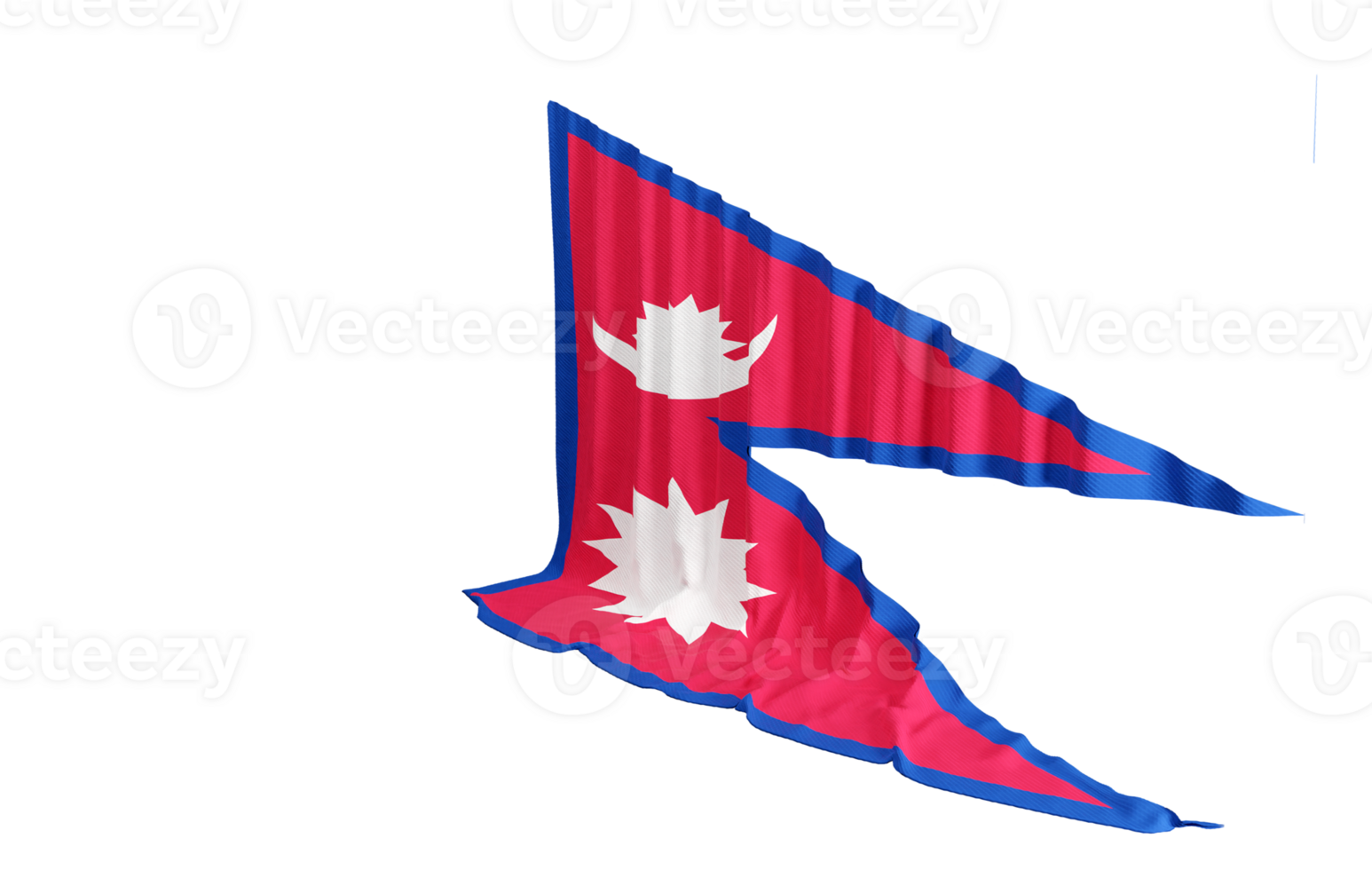 Nepal Flag Curtain in 3D Rendering called Flag of Nepal png