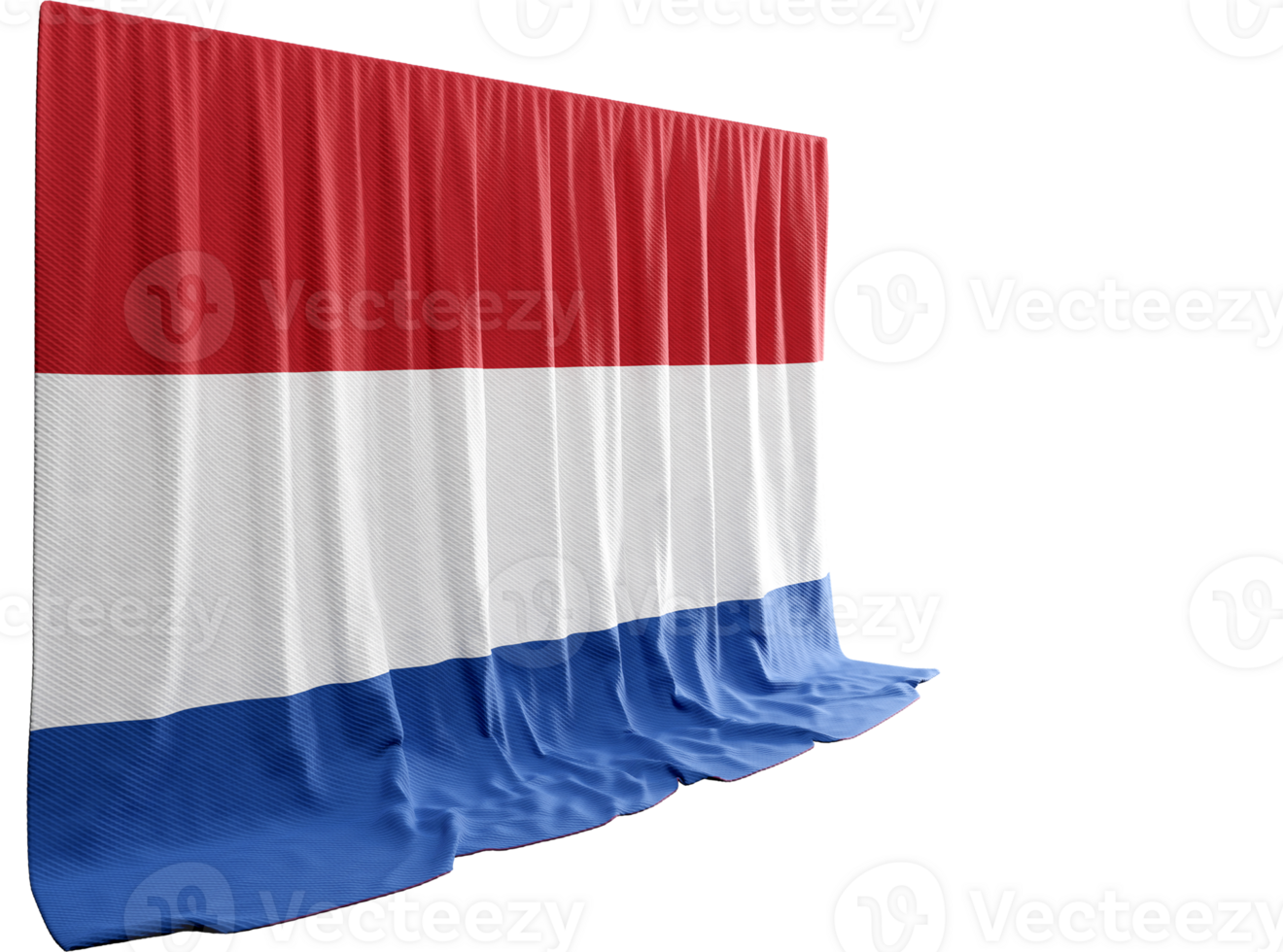 Nederland vlag gordijn in 3d renderen gebeld vlag van Nederland png