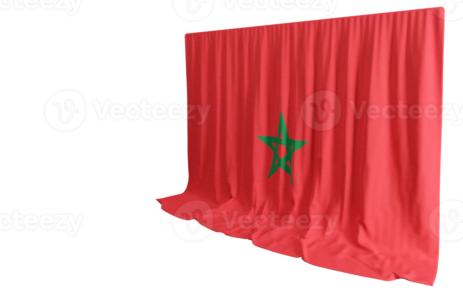 Morocco Flag Curtain in 3D Rendering called Flag of Morocco png