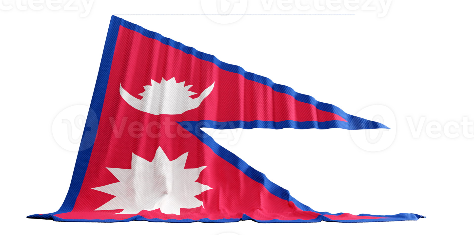 Nepal Flag Curtain in 3D Rendering called Flag of Nepal png