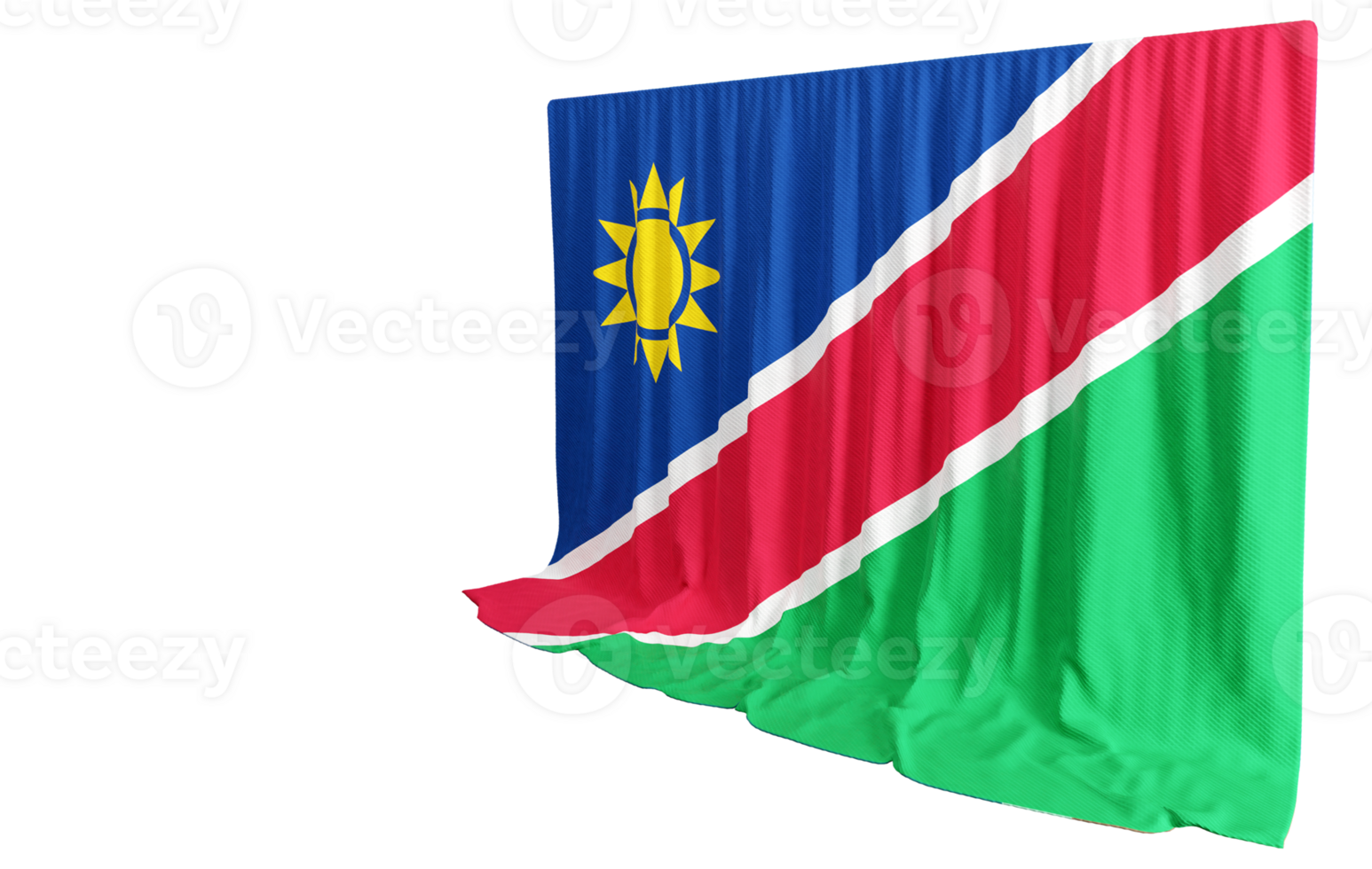 Namibia Flag Curtain in 3D Rendering called Flag of Namibia png