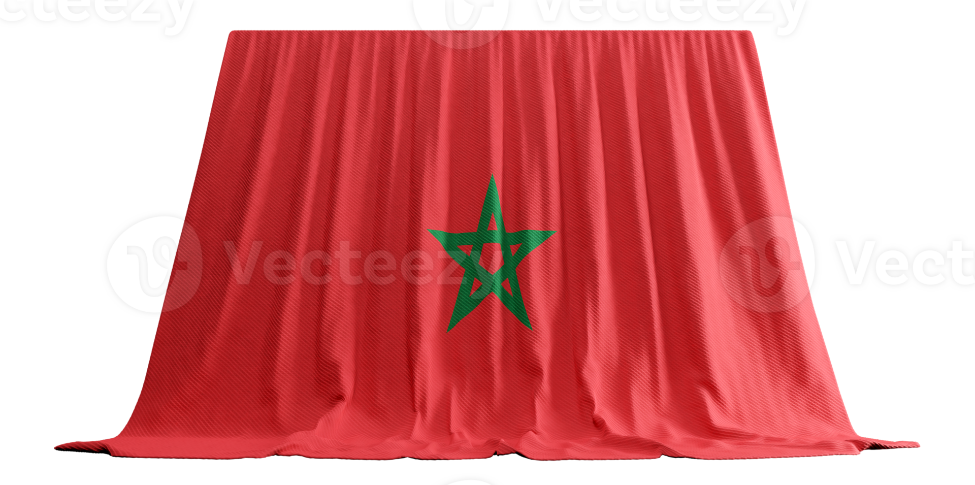 Morocco Flag Curtain in 3D Rendering called Flag of Morocco png