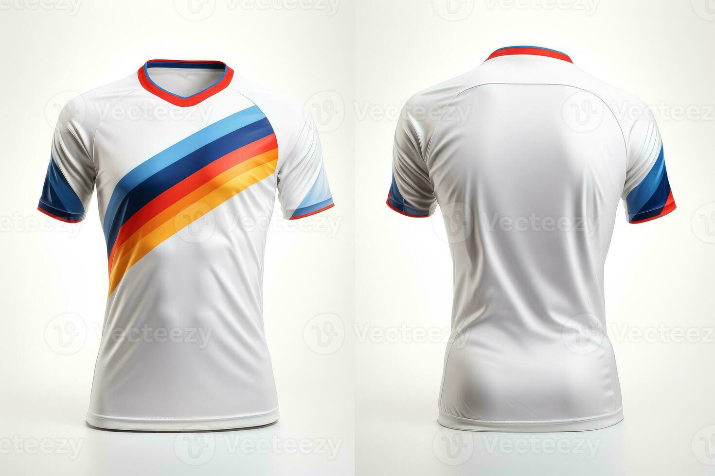 Mockup sports football team uniforms multicolors shirt, Generative AI illustration photo
