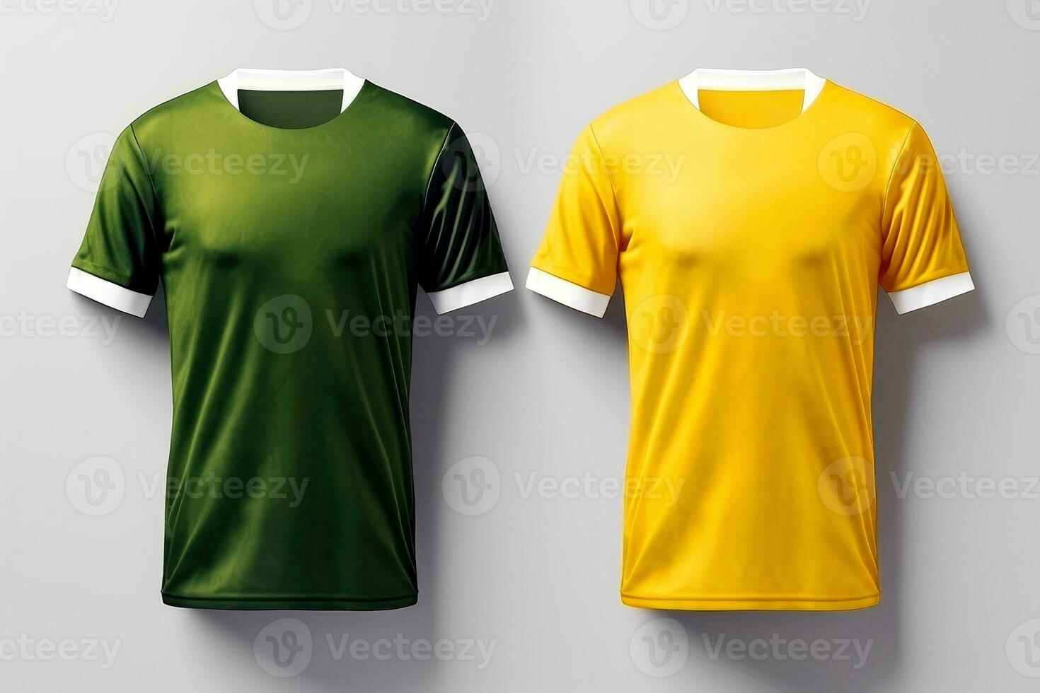 Mockup sports football team uniforms multicolors shirt, Generative AI illustration photo