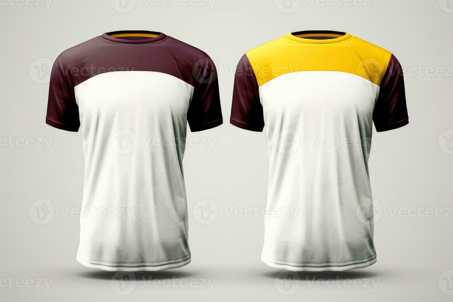 Mockup sports football team uniforms multicolors shirt, Generative AI illustration photo