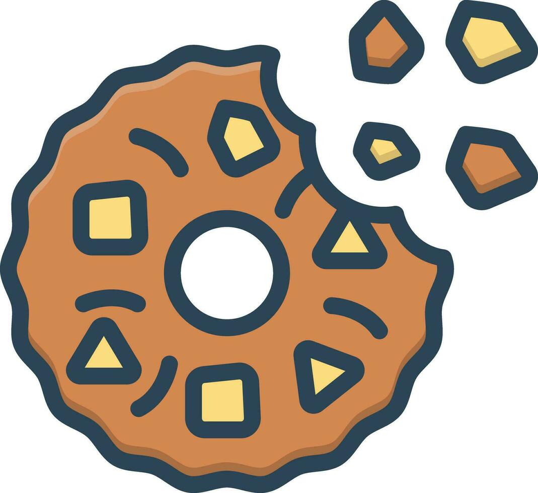 color icon for cookies vector