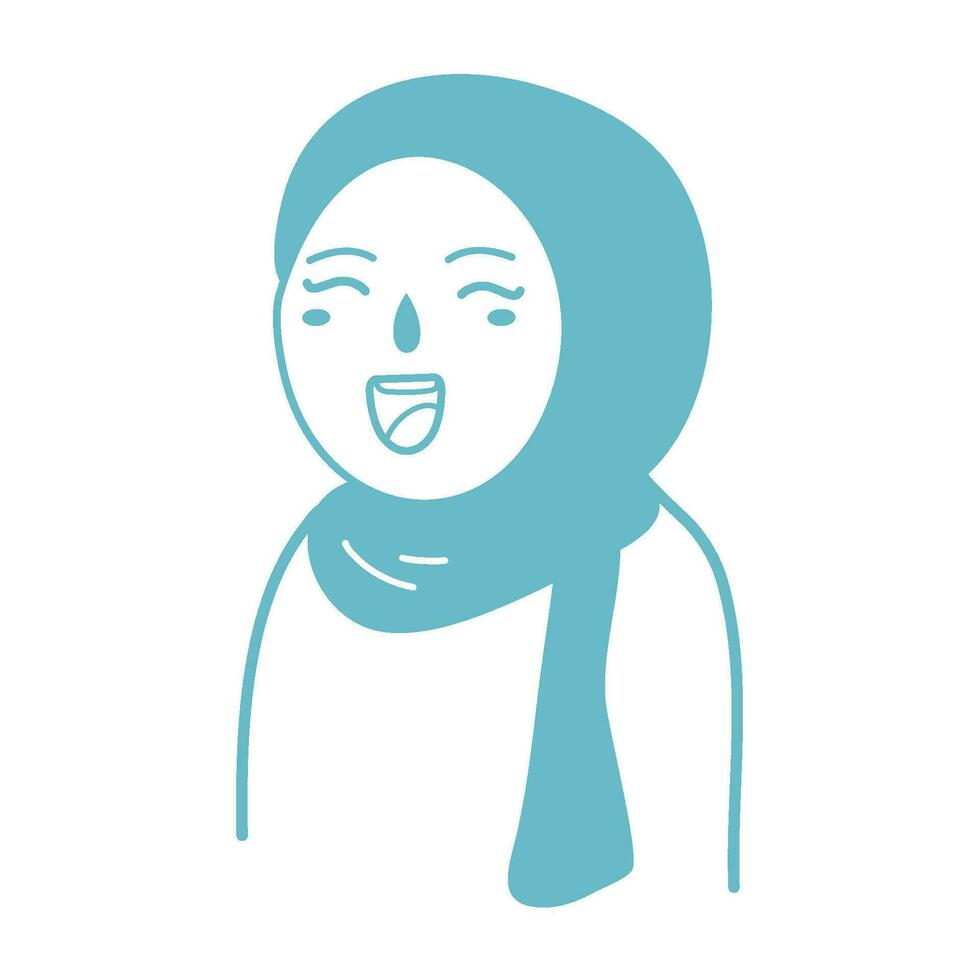 mujer vistiendo hijab en varios estilos vector