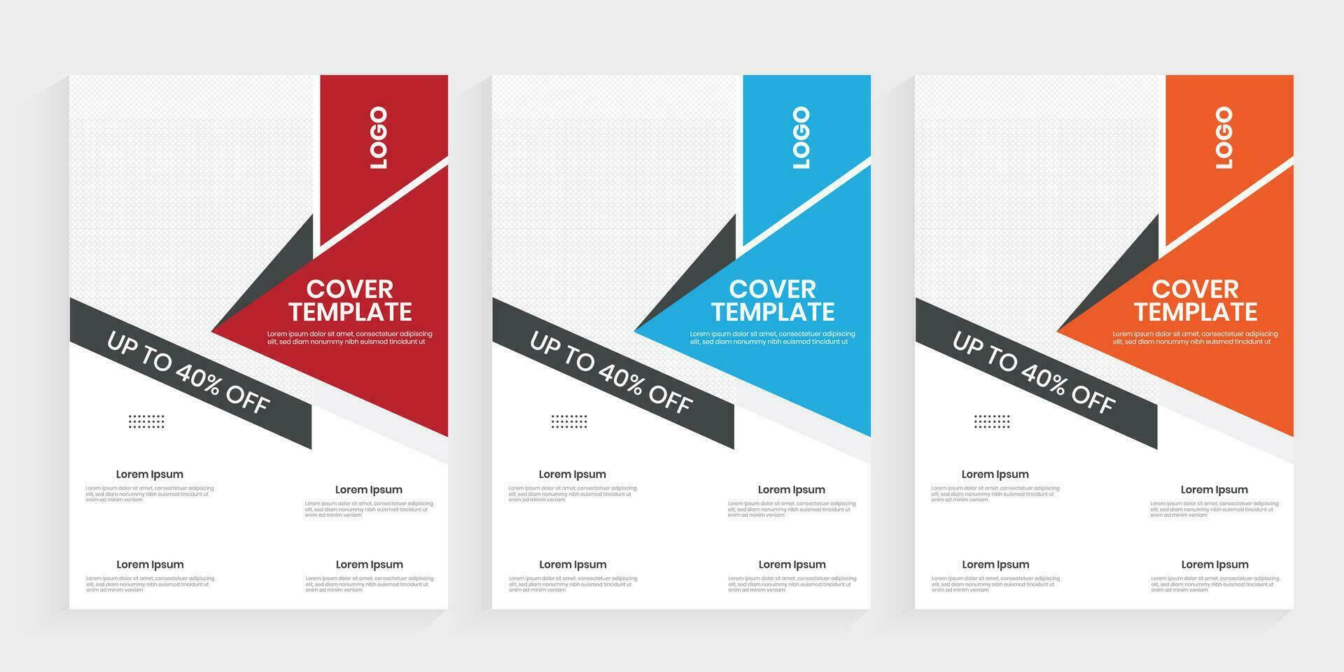 Business brochure cover design layout, printable annual report graphics design vector