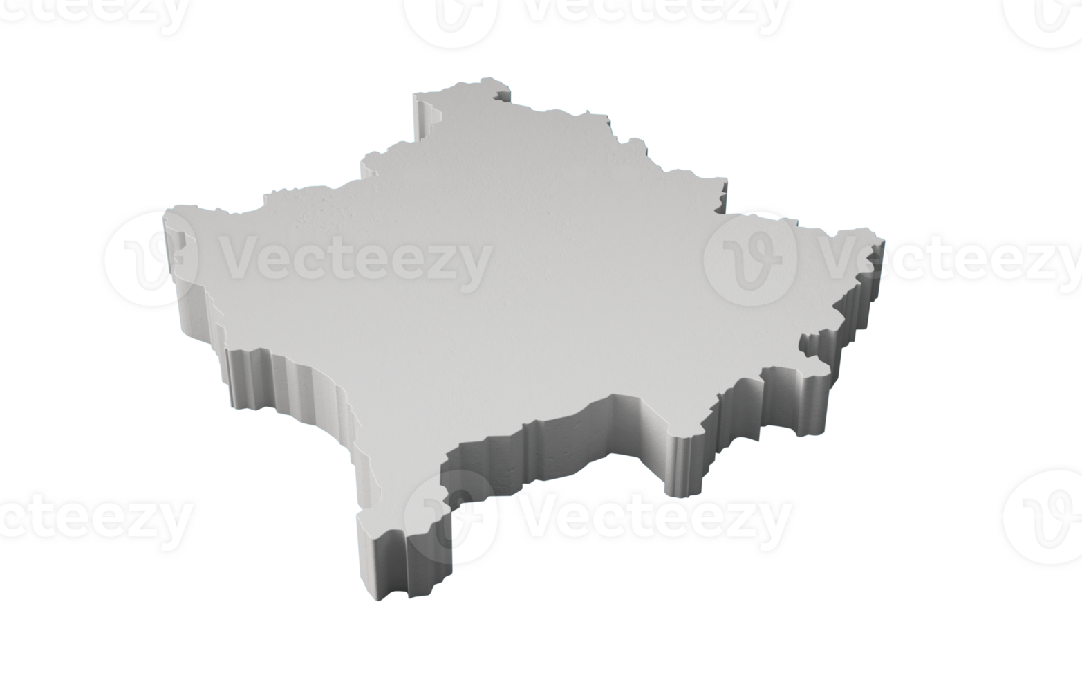 Kosovo 3D map Geography Cartography and topology 3D illustration png