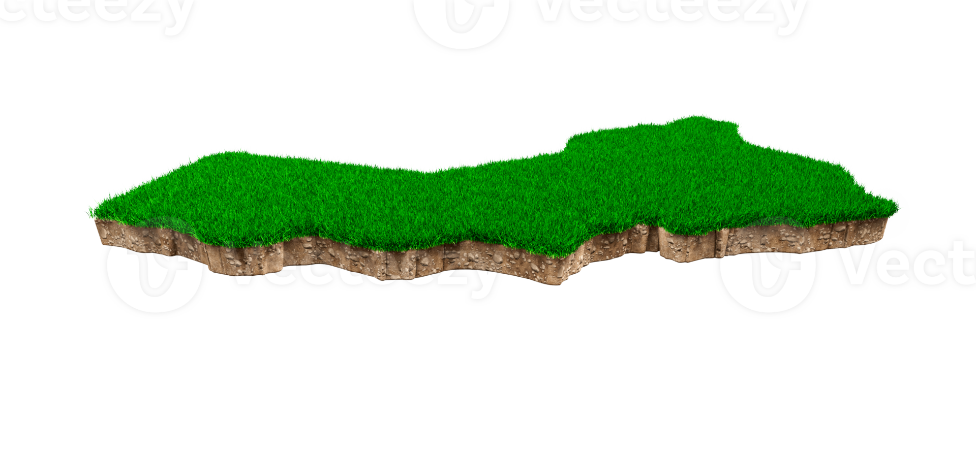 Oman Map soil land geology cross section with green grass and Rock ground texture 3d illustration png