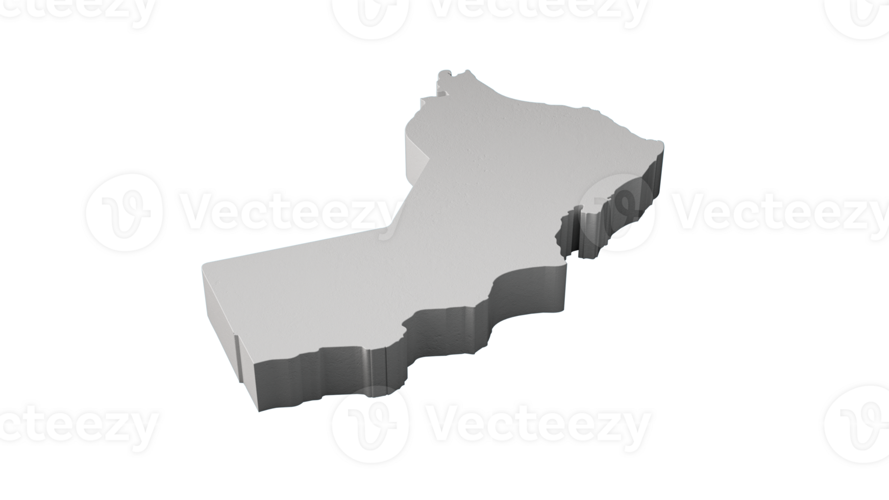 Oman 3D map Geography Cartography and topology 3D illustration png