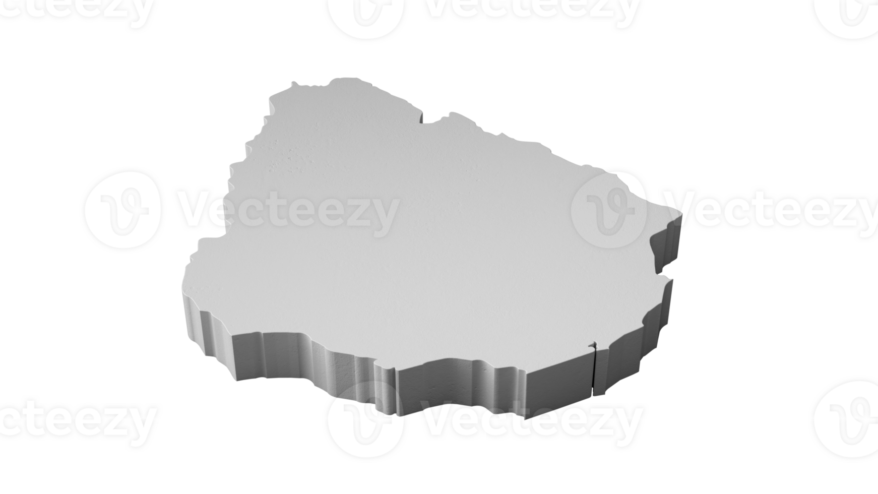 Uruguay 3D map Geography Cartography and topology 3D illustration png