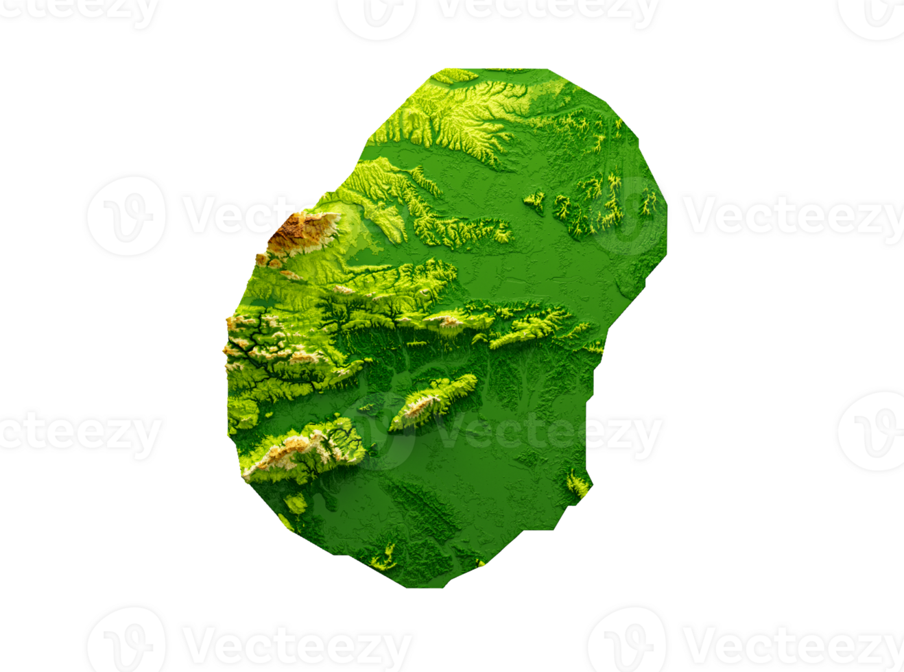 Nauru Map Shaded relief Color Height map 3d illustration png
