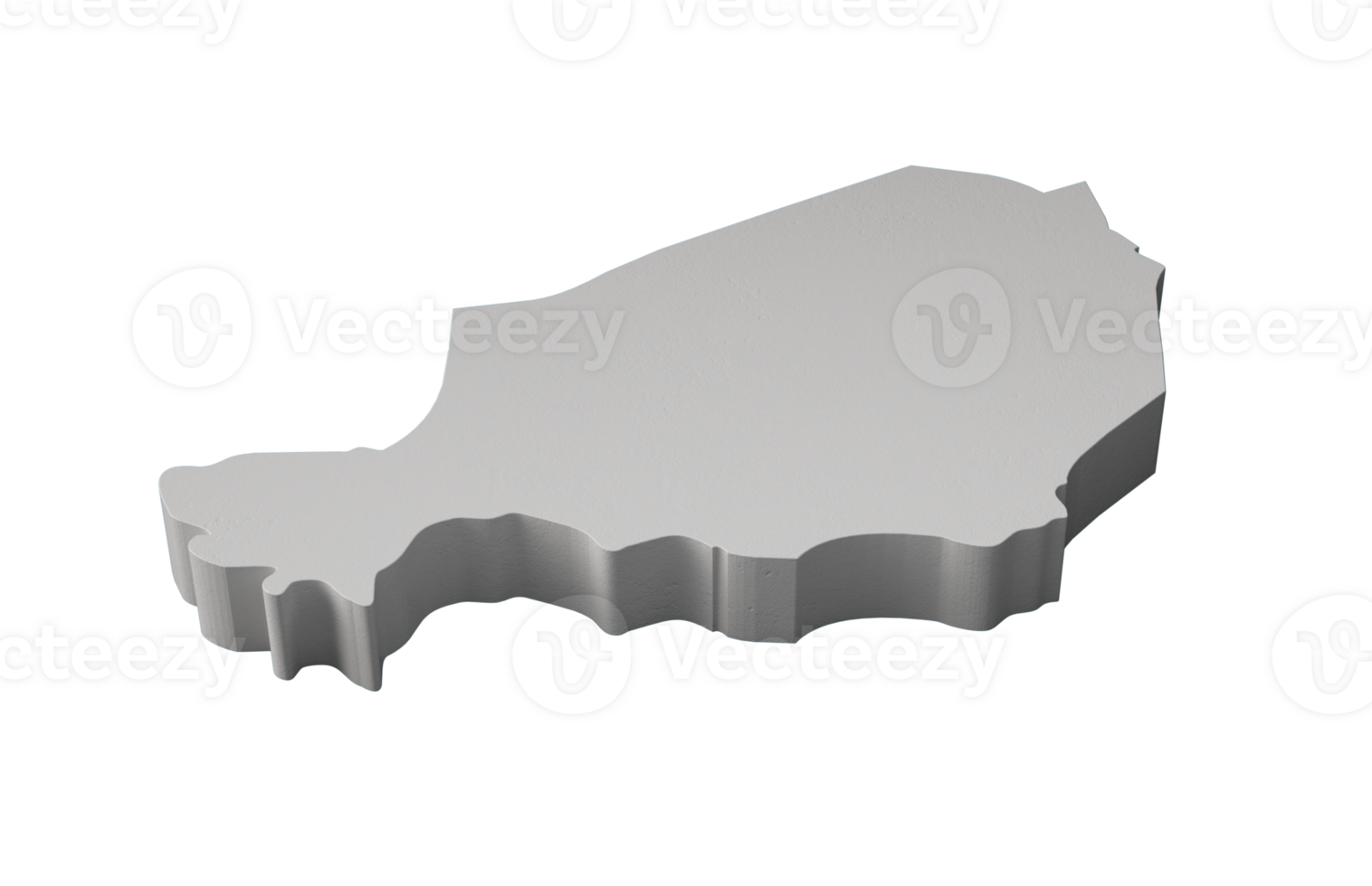 Niger 3D map Geography Cartography and topology 3D illustration png