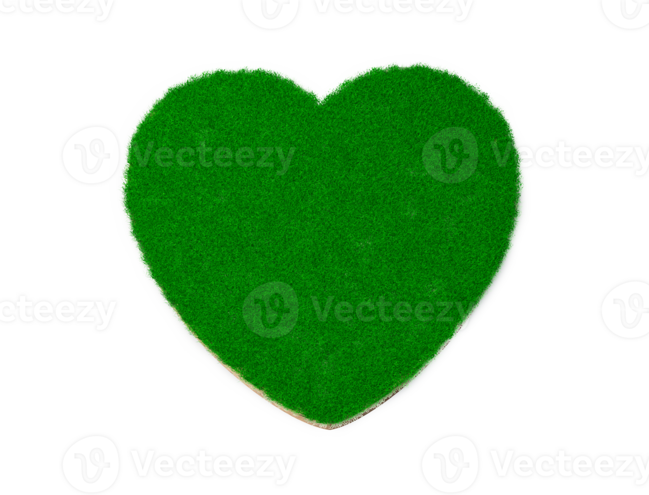Heart shape soil land geology cross section with green grass, earth mud cut away top view isolated 3D Illustration png