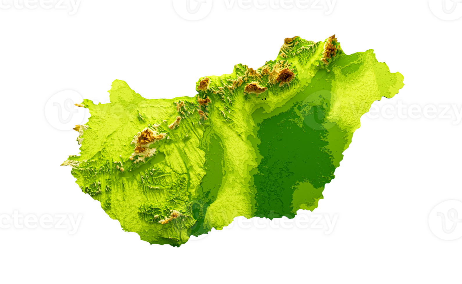 Hungary Map  3d illustration png