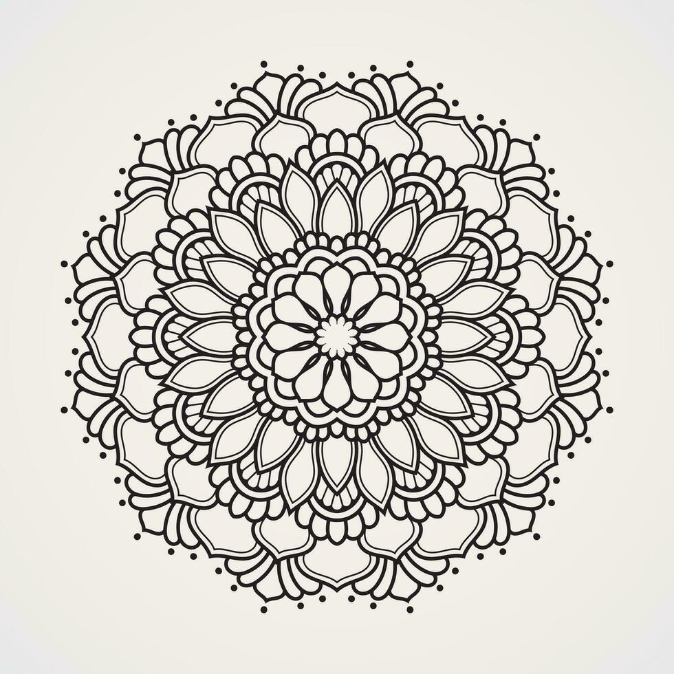 un combinación de adornos y circular flor formas como mandalas adecuado para alheña, tatuajes, colorante libros. islam, hindú, buda, India, Pakistán, chino, árabe vector