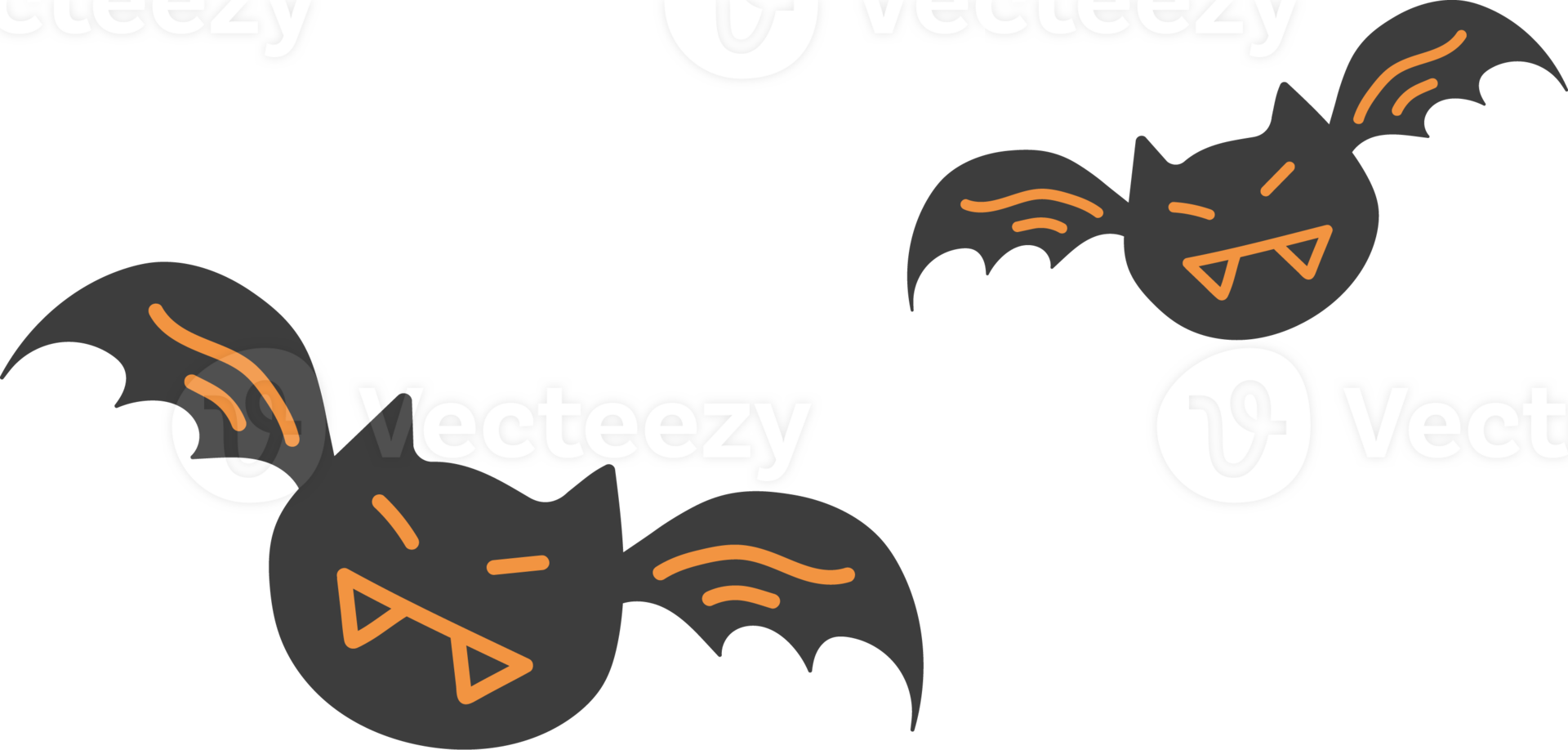 bat icon, halloween black and orange theme elements. png