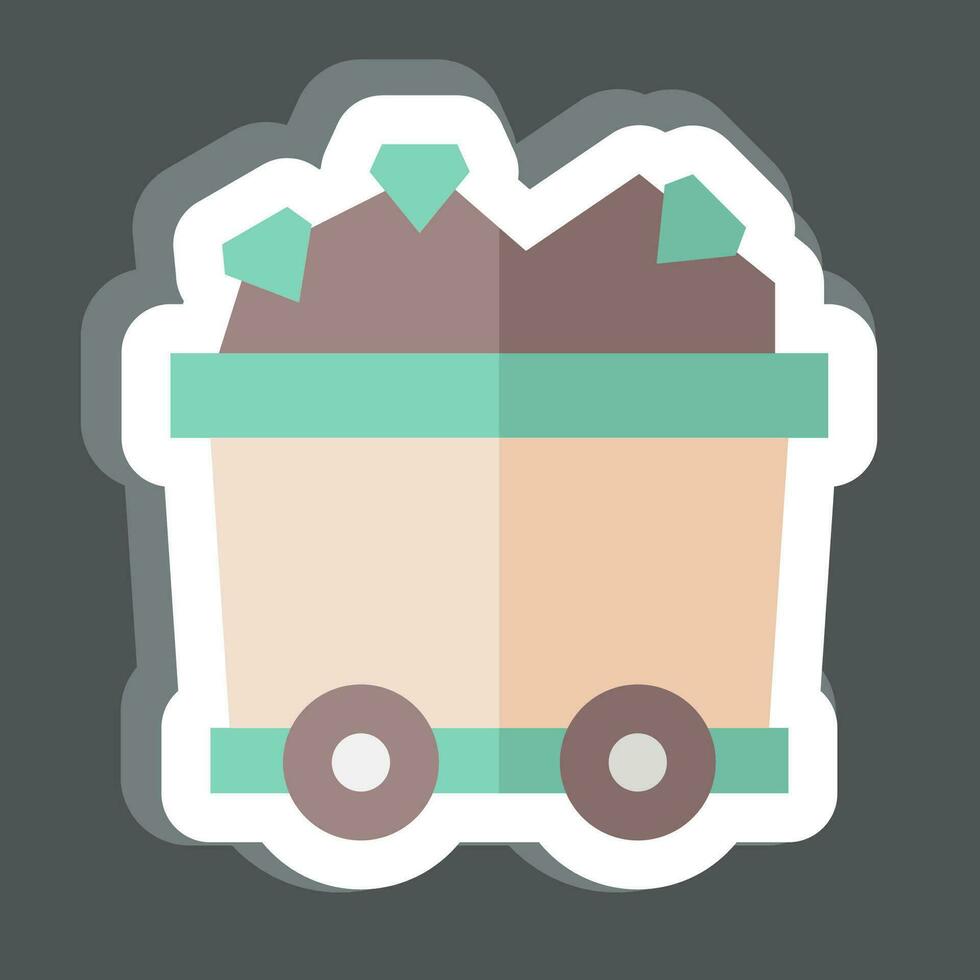 Sticker Mining Cart. related to Mining symbol. simple design editable. simple illustration vector