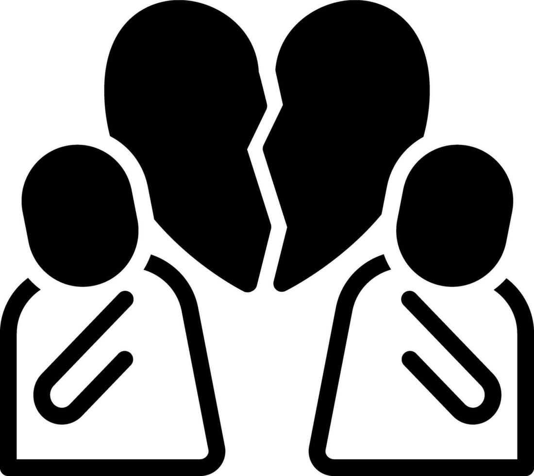 solid icon for divorce vector