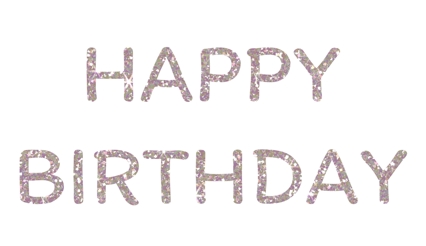 Silver glitter text of Happy Birthday on the transparent background. Design for decorating, background, wallpaper, illustration. png