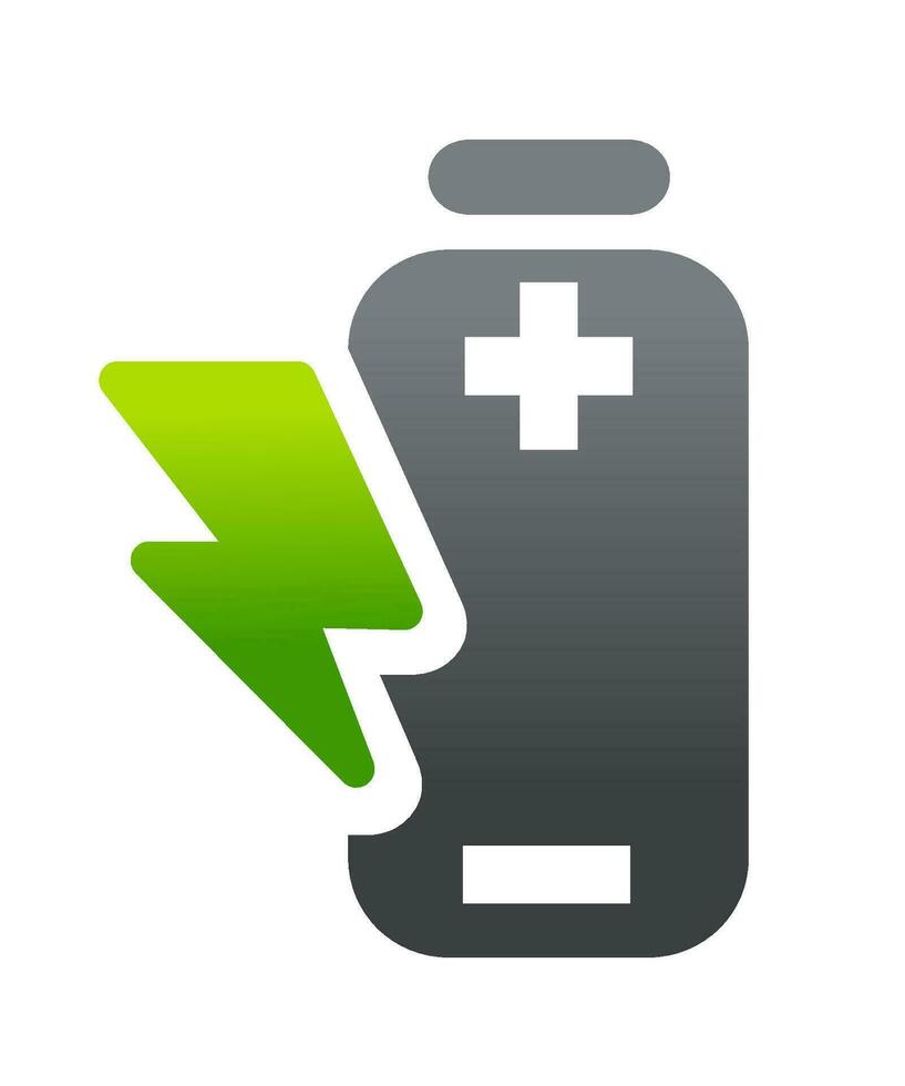 A battery icon with a lightning bolt electronic symbol vector
