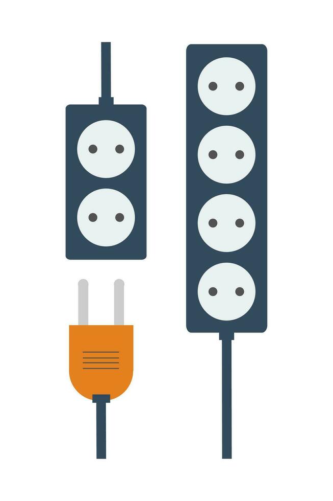 Electric power plug icon. Flat illustration of electric power socket or power cord vector