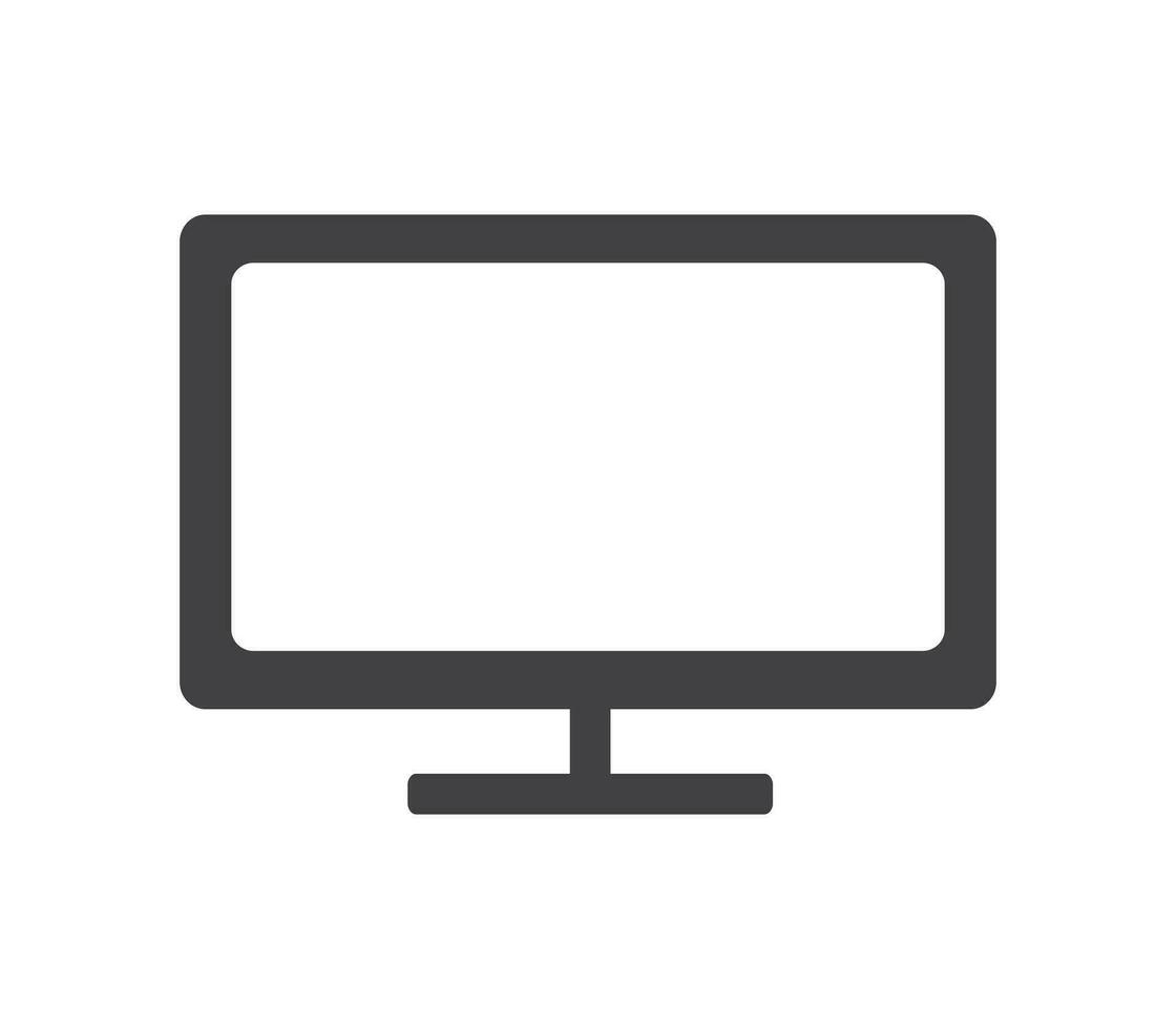 Computer monitor icon in flat style. Monitor vector illustration on white isolated background. Monitor business concept.