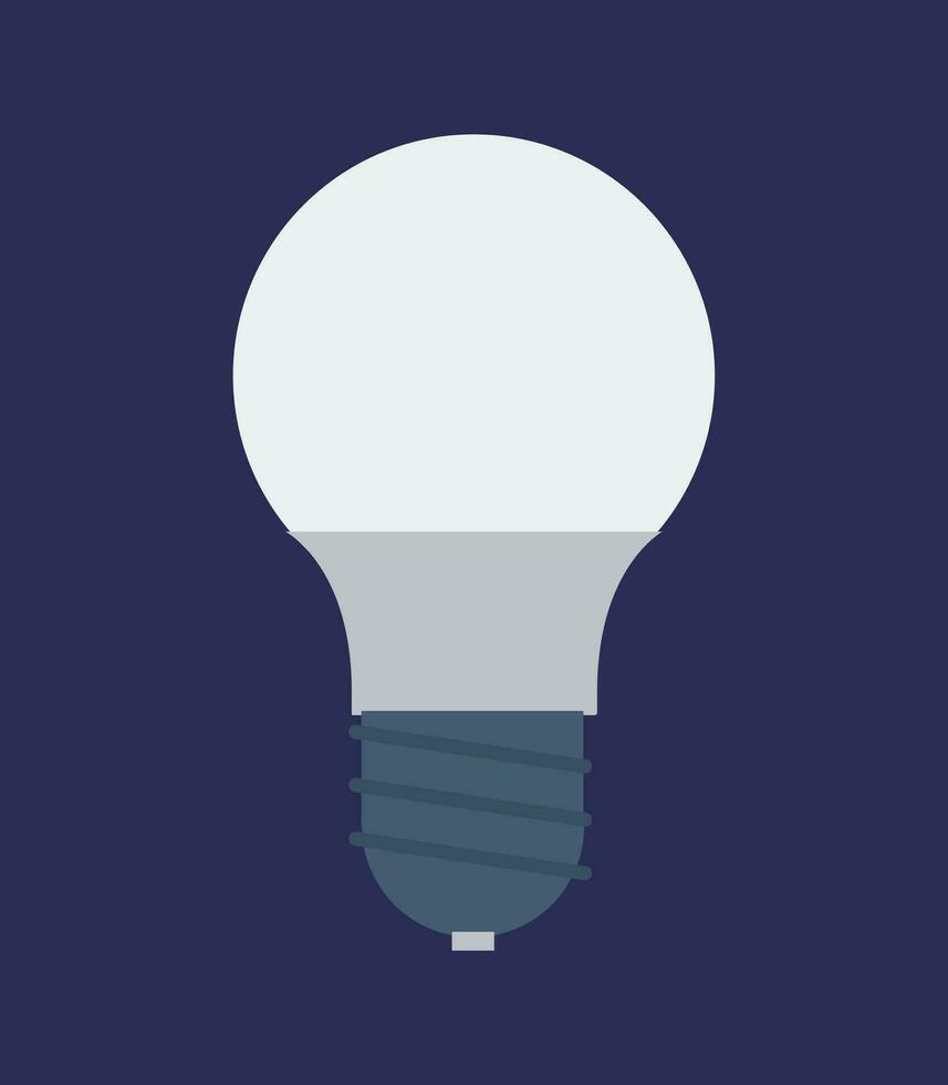 A flat light bulb icon for LED lighting lamps, displayed against a dark background for visual impact. vector