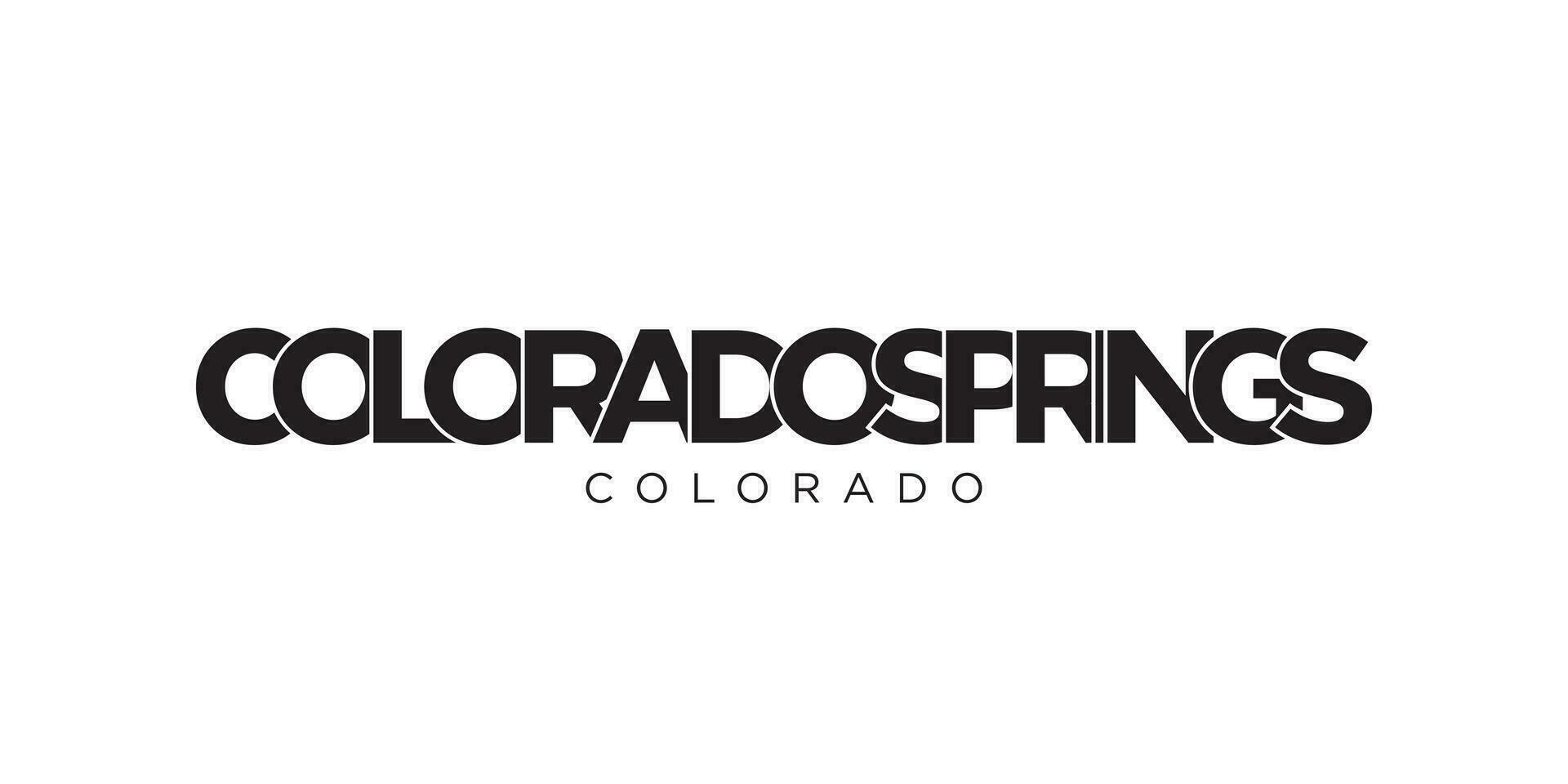 Colorado Springs, USA typography slogan design. America logo with graphic city lettering for print and web. vector