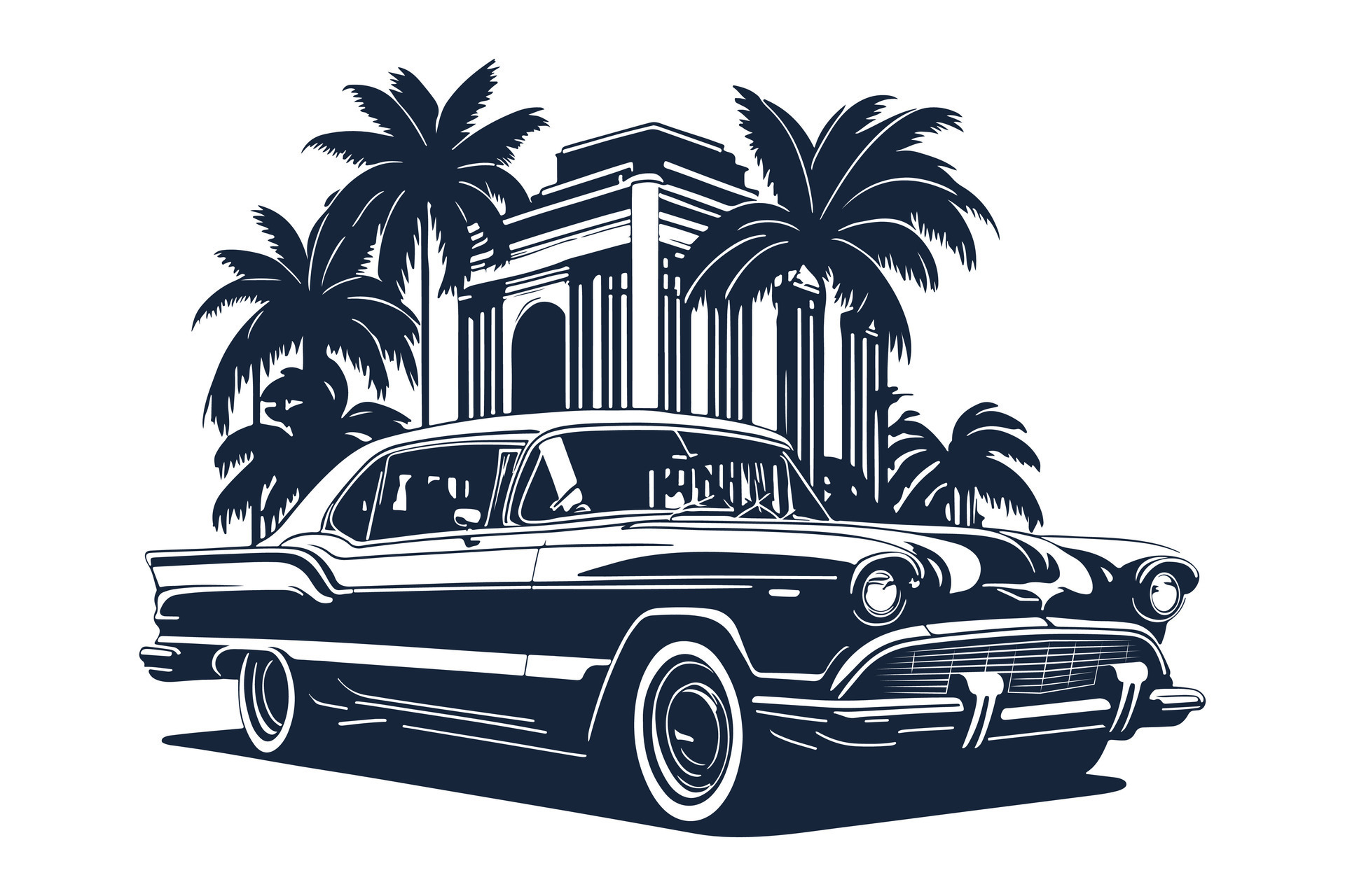 Classic american car style. Vintage vehicle vector illustration. Modern