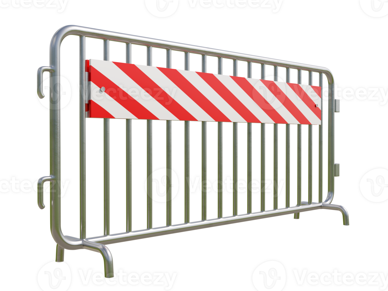 peatonal barrera, acero barricadas , 3d ilustración. png