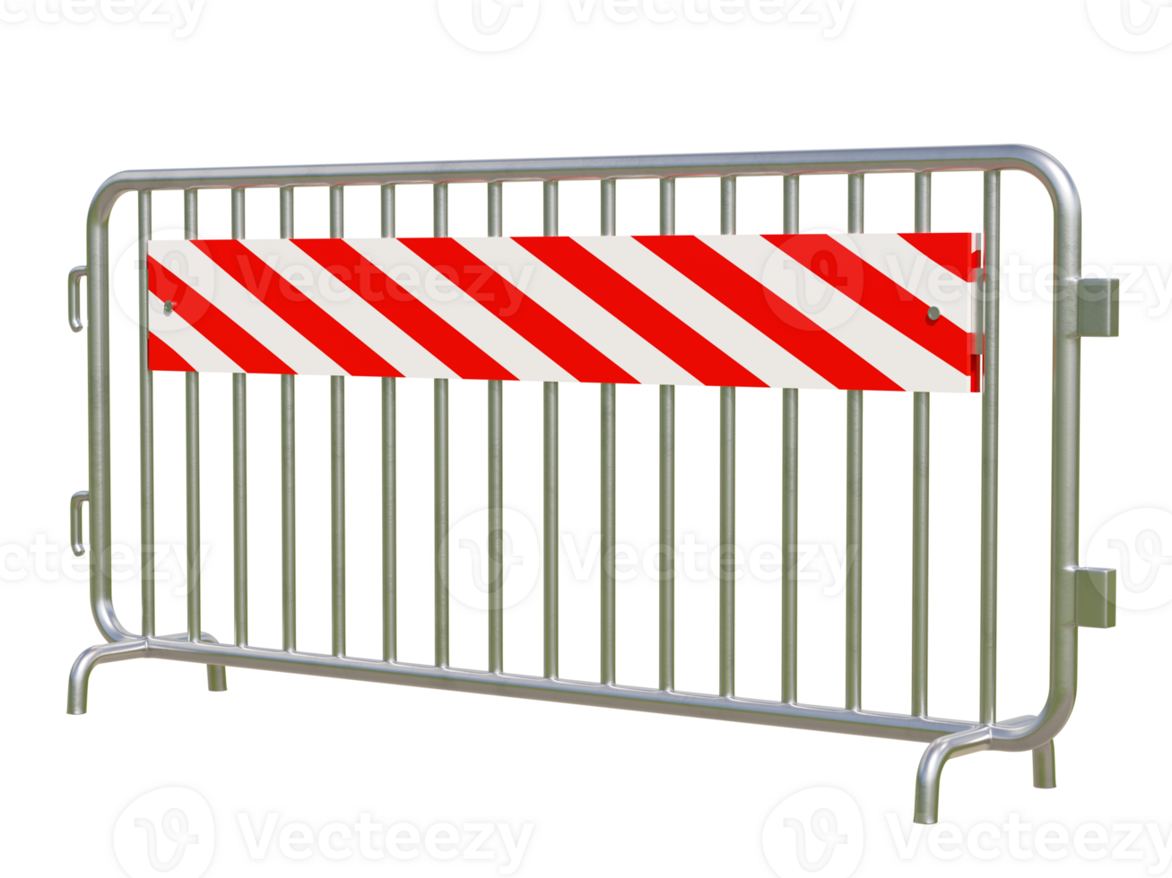 peatonal barrera, acero barricadas , 3d ilustración. png