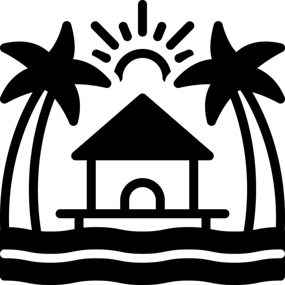 solid icon for resort vector