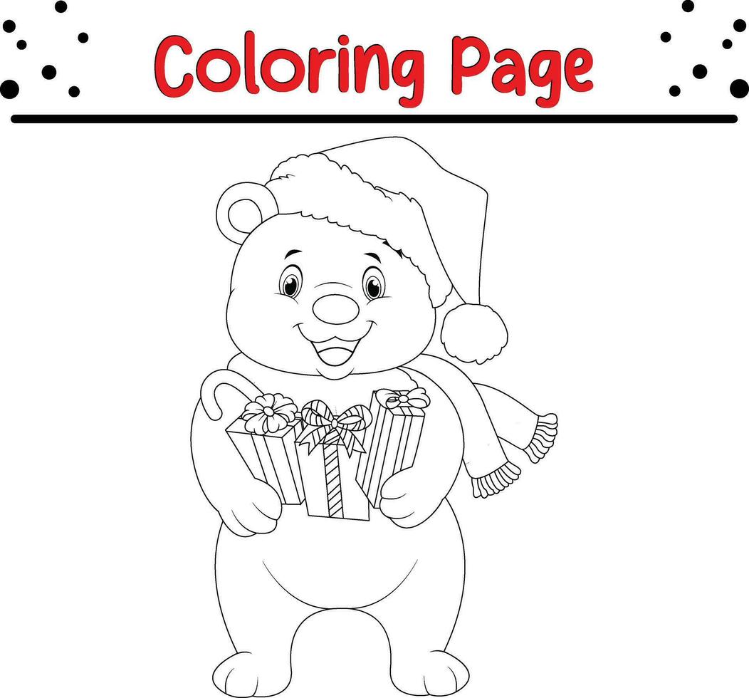 contento Navidad colorante página para niños. vector