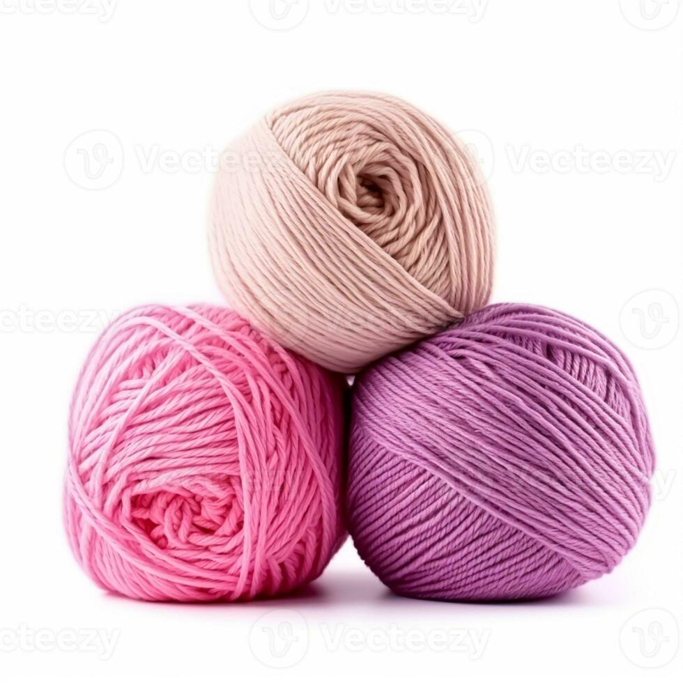 Pink And White Yarn Balls With Crocheting Accessories. Stock Photo, Picture  and Royalty Free Image. Image 137235929.