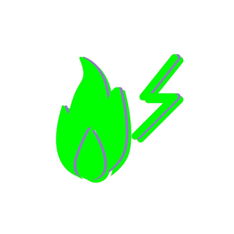 Unique Electricity Fire Vector Icon