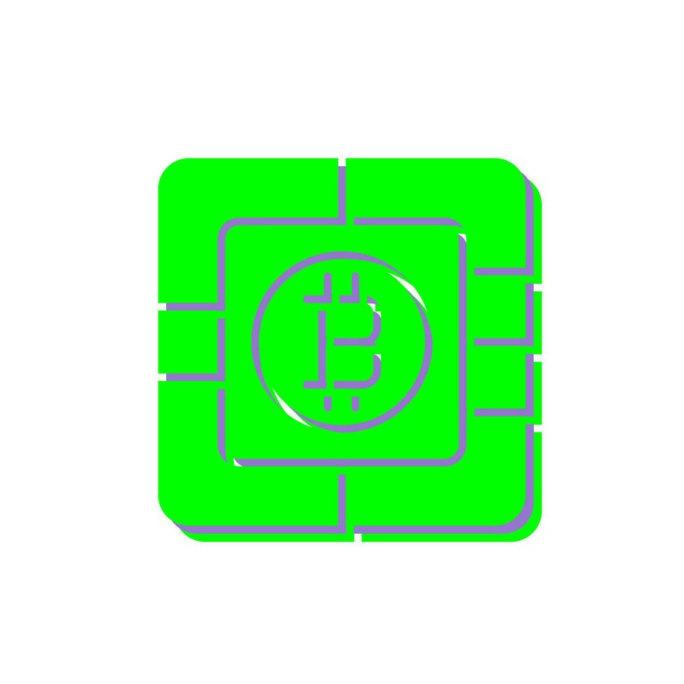 Bitcoin Chip Vector Icon