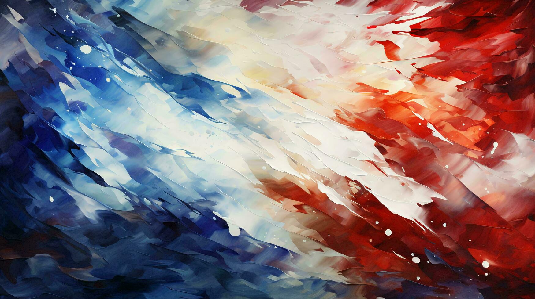 Abstract background of paint strokes in the form of waves and lines in blue red white colors of the American flag photo