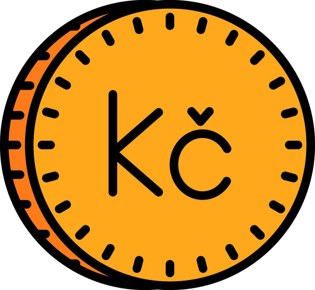 Czech Koruna Vector Icon Design