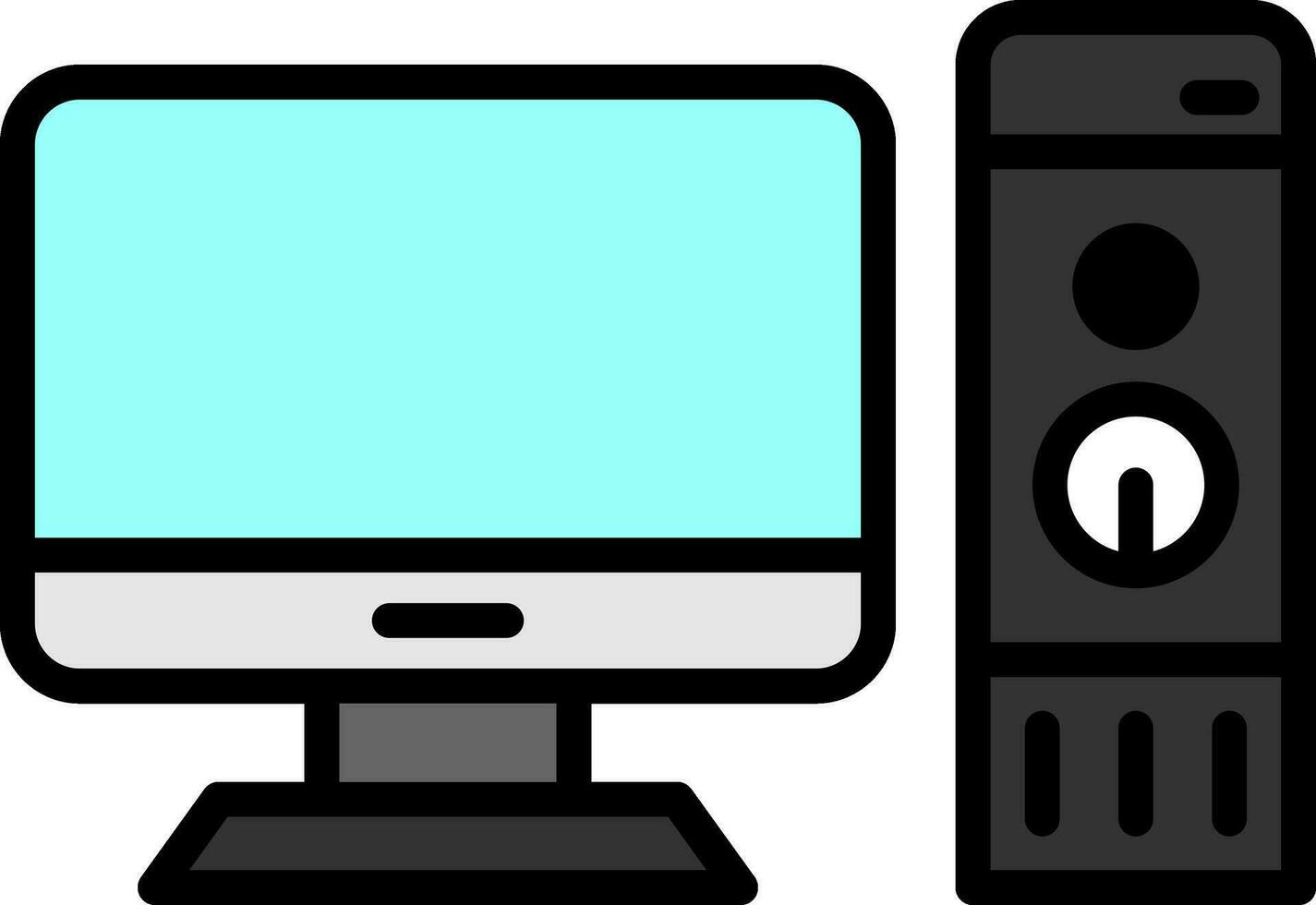 Desktop Computer Vector Icon Design