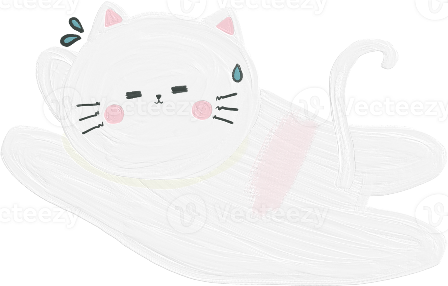 Kitty Kitten Cat white color emotion logo sticker for kids png