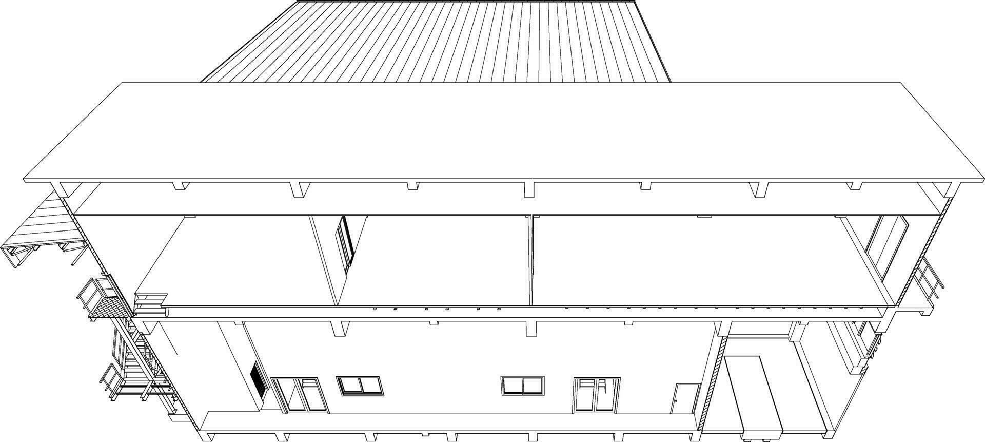 3D illustration of industrial building vector