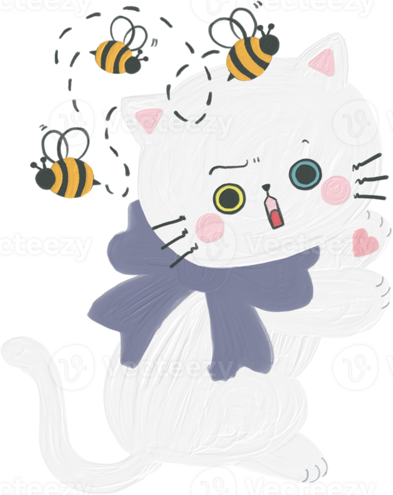 Kitty Kitten Cat white color emotion logo sticker for kids png