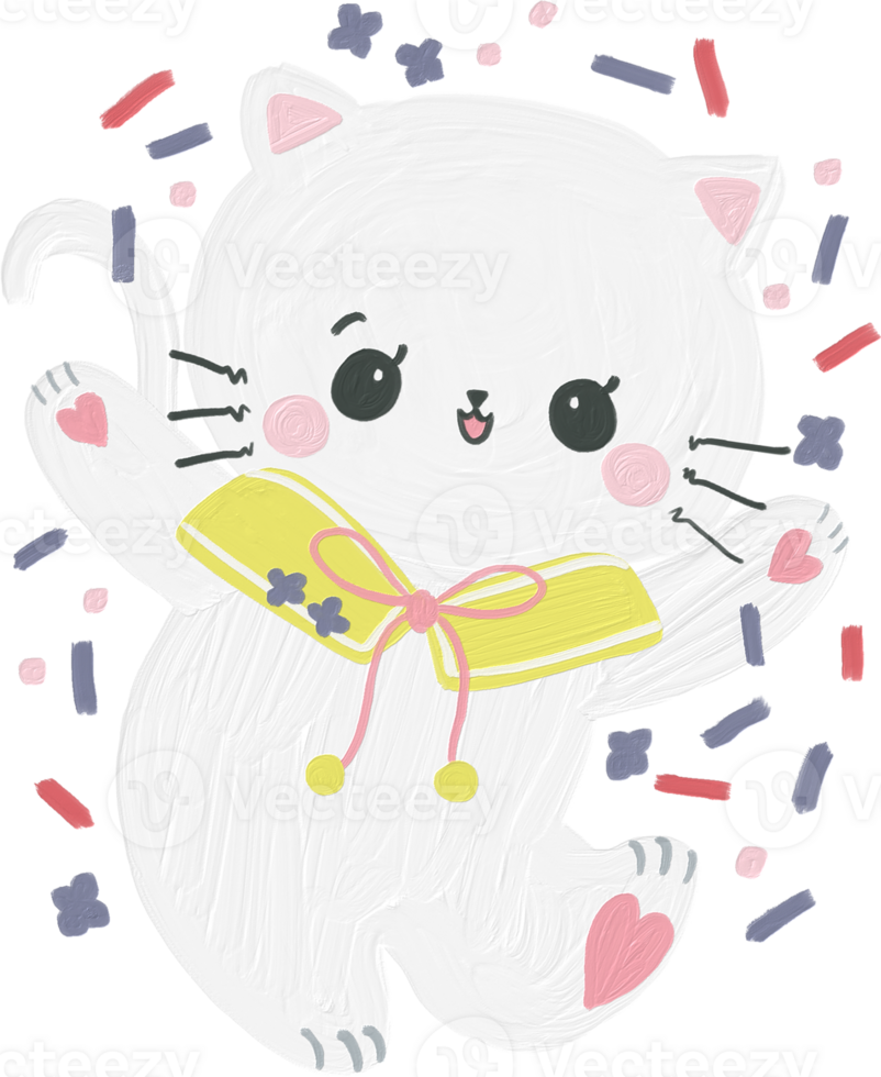 Kitty Kitten Cat white color emotion logo sticker for kids png