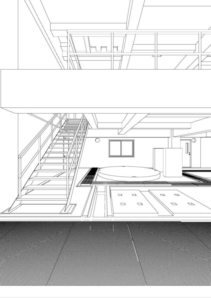 3d ilustración de industrial edificio vector