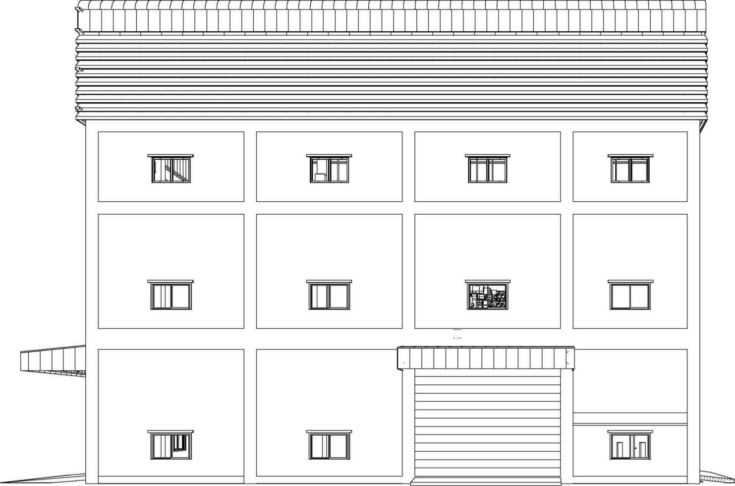 3D illustration of industrial building vector